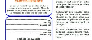 La carte d'urgence d'aidant téléchargeable